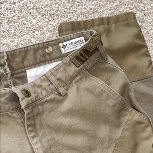 COLUMBIA BRUSH PANTS Mens 36 X 30 Tan/Brown Heavy Canvas  Adjustable waist